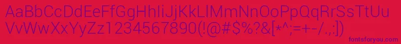 Roboto Light Font – Purple Fonts on Red Background
