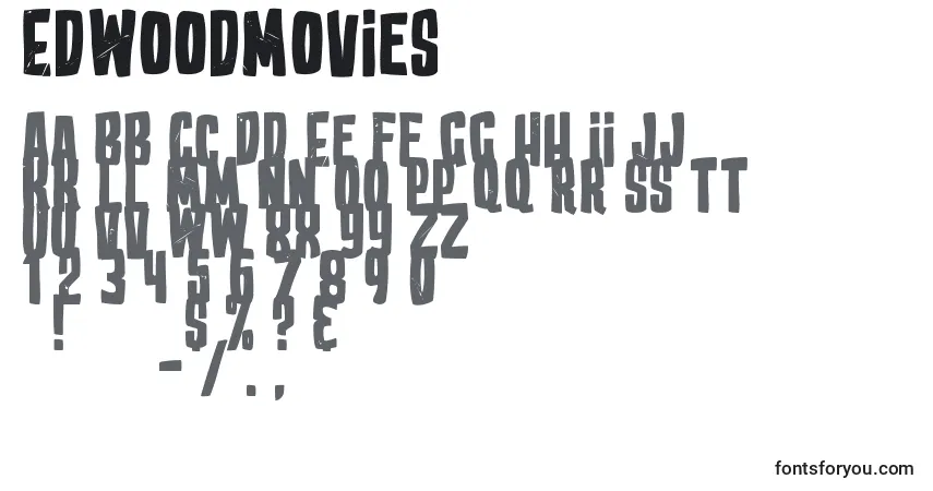 Schriftart EdWoodMovies – Alphabet, Zahlen, spezielle Symbole