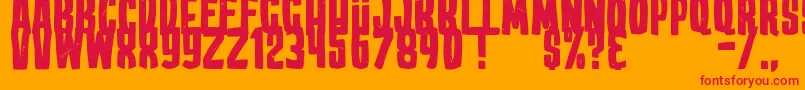 EdWoodMovies Font – Red Fonts on Orange Background