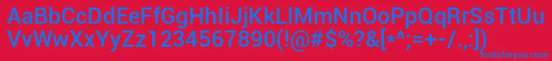 Roboto Medium Font – Blue Fonts on Red Background