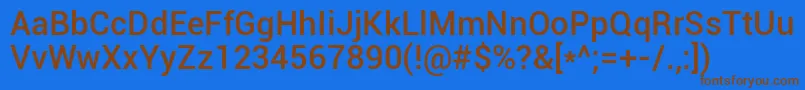 Roboto Medium Font – Brown Fonts on Blue Background