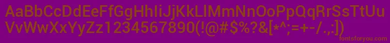 Roboto Medium Font – Brown Fonts on Purple Background