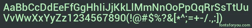 Roboto Medium-fontti – vihreät fontit mustalla taustalla