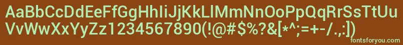 Шрифт Roboto Medium – зелёные шрифты на коричневом фоне