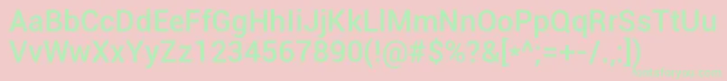 フォントRoboto Medium – ピンクの背景に緑の文字