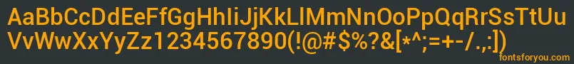 フォントRoboto Medium – 黒い背景にオレンジの文字