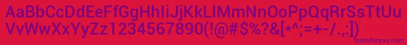 Roboto Medium Font – Purple Fonts on Red Background