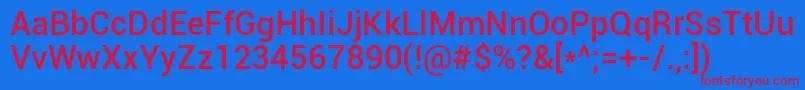 Roboto Medium Font – Red Fonts on Blue Background