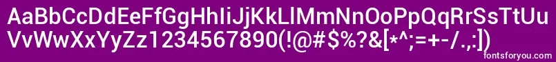 Roboto Medium Font – White Fonts on Purple Background