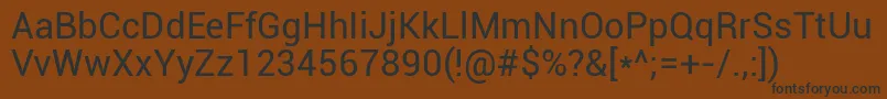 Roboto Regular Font – Black Fonts on Brown Background