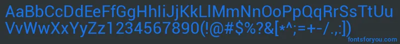 Roboto Regular Font – Blue Fonts on Black Background
