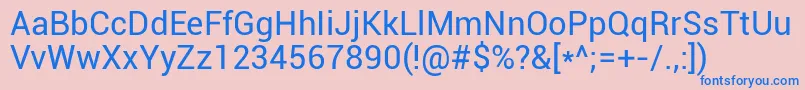 Roboto Regular Font – Blue Fonts on Pink Background