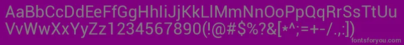 Roboto Regular Font – Gray Fonts on Purple Background