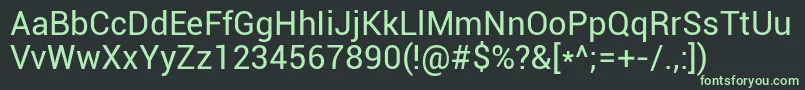 フォントRoboto Regular – 黒い背景に緑の文字