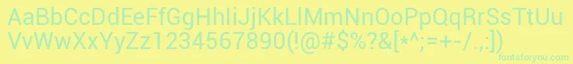 Roboto Regular Font – Green Fonts on Yellow Background