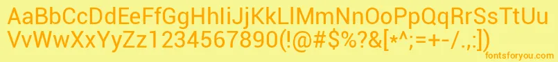 Roboto Regular Font – Orange Fonts on Yellow Background