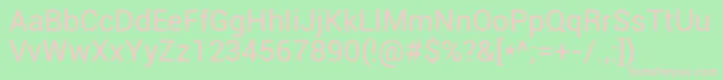 Roboto Regular Font – Pink Fonts on Green Background