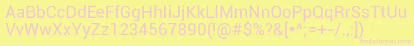 Roboto Regular Font – Pink Fonts on Yellow Background