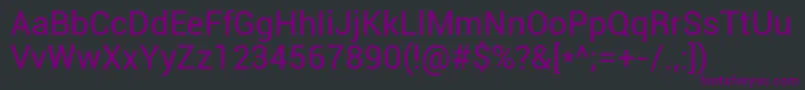 Roboto Regular Font – Purple Fonts on Black Background