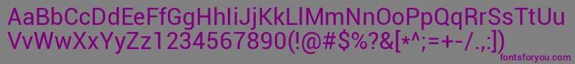 Roboto Regular Font – Purple Fonts on Gray Background