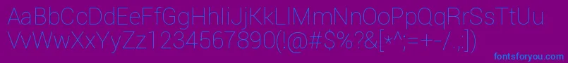 Roboto Thin Font – Blue Fonts on Purple Background