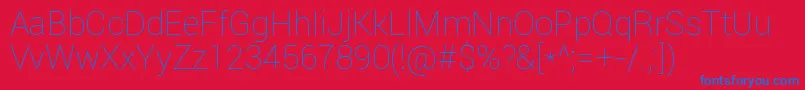 Roboto Thin Font – Blue Fonts on Red Background