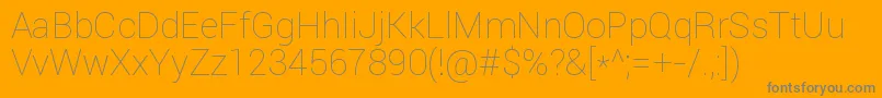Roboto Thin Font – Gray Fonts on Orange Background