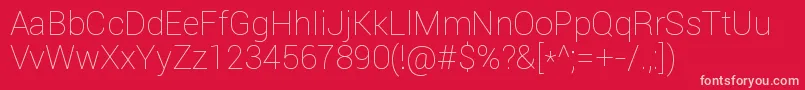 Roboto Thin Font – Pink Fonts on Red Background