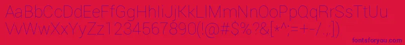 Roboto Thin-Schriftart – Violette Schriften auf rotem Hintergrund
