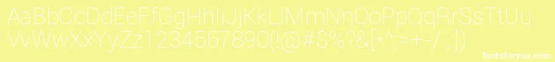 Roboto Thin Font – White Fonts on Yellow Background