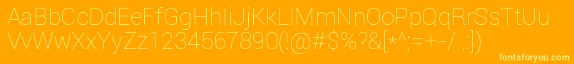 Roboto Thin Font – Yellow Fonts on Orange Background