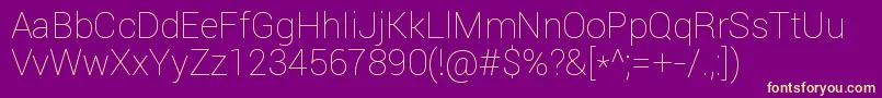 Roboto Thin Font – Yellow Fonts on Purple Background