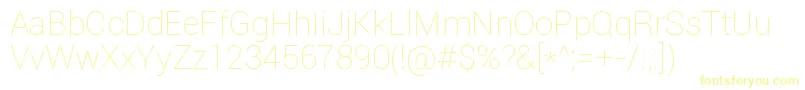 Roboto Thin Font – Yellow Fonts on White Background