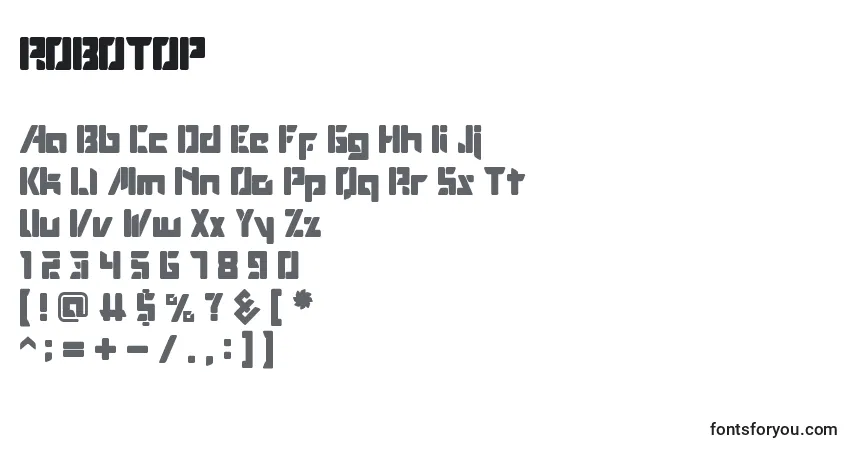 A fonte ROBOTOP – alfabeto, números, caracteres especiais
