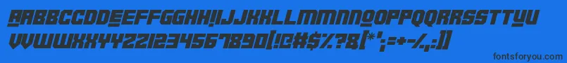 Шрифт Robotronica Italic – чёрные шрифты на синем фоне