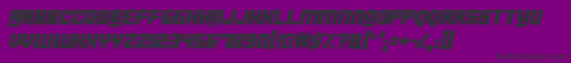 Fonte Robotronica Italic – fontes pretas em um fundo violeta
