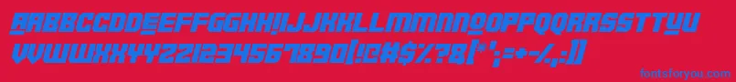 Robotronica Italic Font – Blue Fonts on Red Background