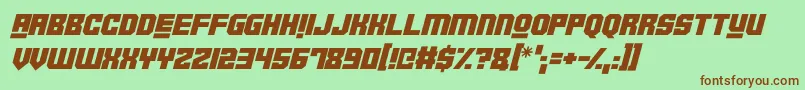 Robotronica Italic Font – Brown Fonts on Green Background