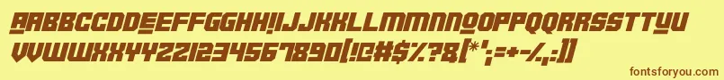 Robotronica Italic Font – Brown Fonts on Yellow Background