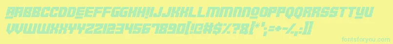 Robotronica Italic Font – Green Fonts on Yellow Background