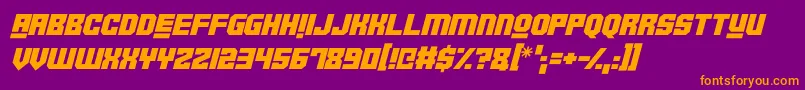 Robotronica Italic Font – Orange Fonts on Purple Background