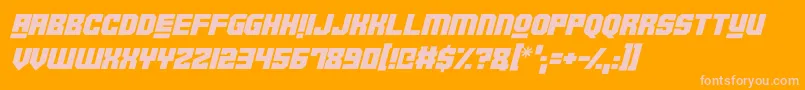 Robotronica Italic-Schriftart – Rosa Schriften auf orangefarbenem Hintergrund