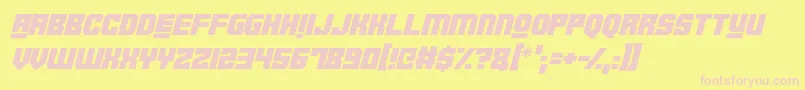 Robotronica Italic Font – Pink Fonts on Yellow Background