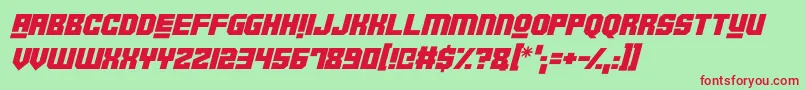 Robotronica Italic Font – Red Fonts on Green Background