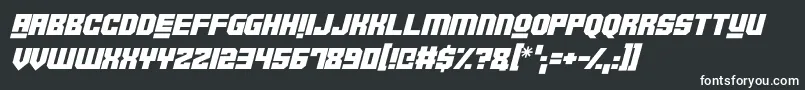 Шрифт Robotronica Italic – белые шрифты на чёрном фоне