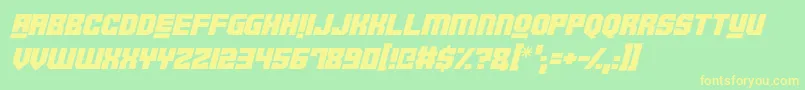 Шрифт Robotronica Italic – жёлтые шрифты на зелёном фоне