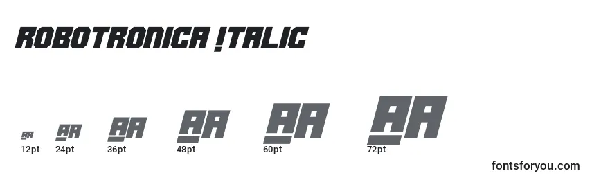 Größen der Schriftart Robotronica Italic