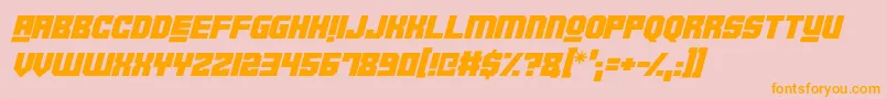 Robotronica Italic Font – Orange Fonts on Pink Background