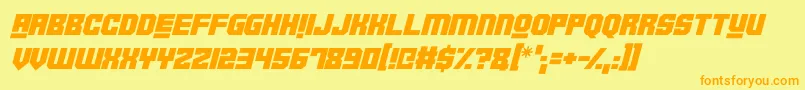 Robotronica Italic Font – Orange Fonts on Yellow Background