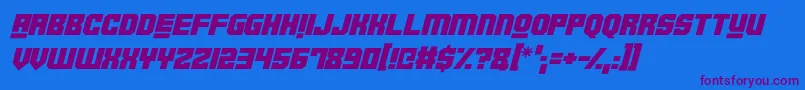 Robotronica Italic Font – Purple Fonts on Blue Background